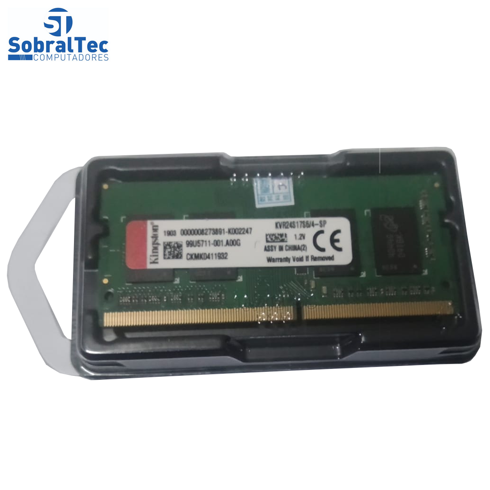 Memoria Ram Notebook 4Gb Ddr4 2400MHz KVR24S17S6/4 Kingston